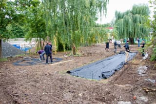 Park während der Arbeiten